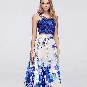 David’s Bridal Two Piece Prom Dress